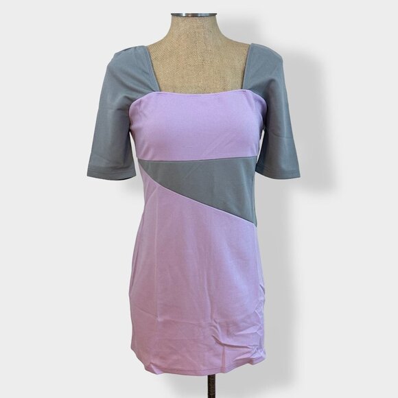 SHEIN x Tassnim New Colorblock Square Neck Fitted Dress M - Picture 2 of 3